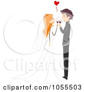 Royalty Free Vector Clip Art Illustration Of A Wedding Couple Toasting 1