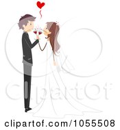 Royalty Free Vector Clip Art Illustration Of A Wedding Couple Toasting 2