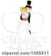 Royalty Free Vector Clip Art Illustration Of A Groom Hugging His Bride From Behind