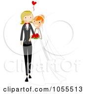 Royalty Free Vector Clip Art Illustration Of A Lesbian Wedding Couple
