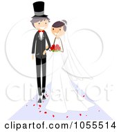 Poster, Art Print Of Wedding Couple Walking Down The Aisle - 1