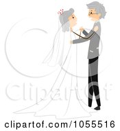 Royalty Free Vector Clip Art Illustration Of A Senior Bride And Groom Dancing At Their Wedding