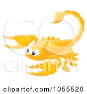 Royalty Free Clip Art Illustration Of An Orange Scorpion by Alex Bannykh