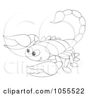 Royalty Free Clip Art Illustration Of A Coloring Page Outline Of A Scorpion