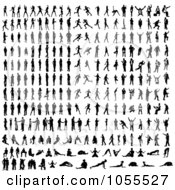 Royalty Free Vector Clip Art Illustration Of A Digital Collage Of Black Silhouetted People