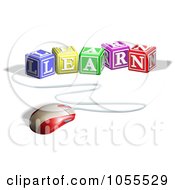 Poster, Art Print Of Computer Mouse Connected To Learn Letter Blocks