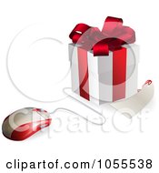 Poster, Art Print Of 3d Computer Mouse Connected To A Gift Box And Tags