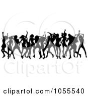 Poster, Art Print Of Border Of Black Silhouetted Women Dancing