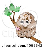 Royalty Free Vector Clip Art Illustration Of A Cute Slow Loris Hanging On To A Branch