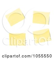 Royalty Free CGI Clip Art Illustration Of 3d Yellow Sticky Notes