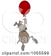 Royalty Free Vector Clip Art Illustration Of A Dog Floating Away With A Balloon