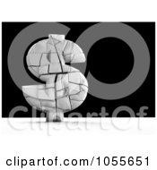 Royalty Free CGI Clip Art Illustration Of A 3d Cracking Dollar Symbol