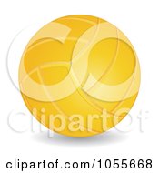 Royalty Free Vector Clip Art Illustration Of A 3d Yellow Volleyball