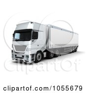 Poster, Art Print Of 3d Front Side View Of A Curtainside Euro Truck