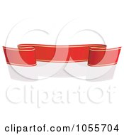 Poster, Art Print Of Red Ribbon Banner With Gold Trim And A Reflection - 16
