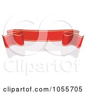 Poster, Art Print Of Red Ribbon Banner With Gold Trim And A Reflection - 20