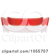 Poster, Art Print Of Red Ribbon Banner With Gold Trim And A Reflection - 14