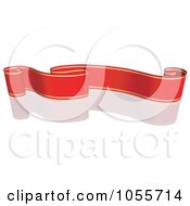 Poster, Art Print Of Red Ribbon Banner With Gold Trim And A Reflection - 8