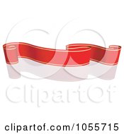 Poster, Art Print Of Red Ribbon Banner With Gold Trim And A Reflection - 7