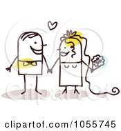 Poster, Art Print Of Stick Couple Getting Hitched