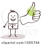 Poster, Art Print Of Stick Man Giving A Thumbs Up With A Big Hand