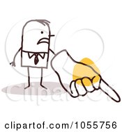 Poster, Art Print Of Stick Man Scorning With A Big Hand