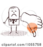 Poster, Art Print Of Stick Man Giving A Thumbs Down With A Big Hand