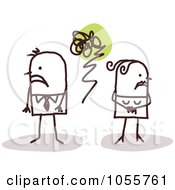 Royalty Free Vector Clip Art Illustration Of A Stick Couple Fighting