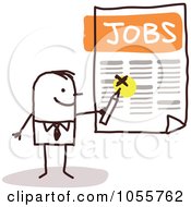 Poster, Art Print Of Stick Man Highlighting A Job