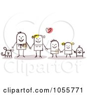 Poster, Art Print Of Stick Man Family Holding Hands