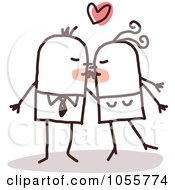 Poster, Art Print Of Stick Couple Smooching