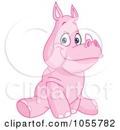 Royalty Free Vector Clip Art Illustration Of A Pink Baby Rhino