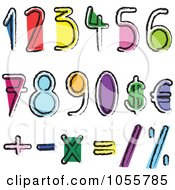 Poster, Art Print Of Digital Collage Of Artistic Colorful Numbers And Math Symbols