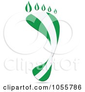 Poster, Art Print Of Nigeria Flag In The Shape Of A Footprint