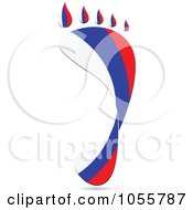 Royalty Free Vector Clip Art Illustration Of A Russia Flag In The Shape Of A Footprint by Andrei Marincas