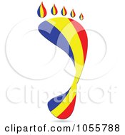 Romanian Flag In The Shape Of A Footprint