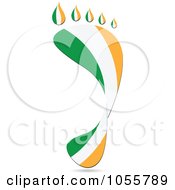 Royalty Free Vector Clip Art Illustration Of An Irish Flag In The Shape Of A Footprint by Andrei Marincas