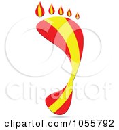 Royalty Free Vector Clip Art Illustration Of A Spain Flag In The Shape Of A Footprint by Andrei Marincas #COLLC1055792-0167