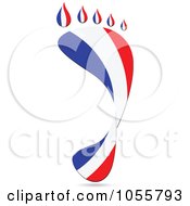 Royalty Free Vector Clip Art Illustration Of A French Flag In The Shape Of A Footprint by Andrei Marincas