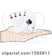 Poster, Art Print Of Poker Hand Holding Four Aces