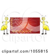 Royalty Free Vector Clip Art Illustration Of Two Ants Holding A Red Billboard Sign
