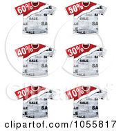 Royalty Free Vector Clip Art Illustration Of A Digital Collage Of Discounted T Shirt Sale Icons by Andrei Marincas