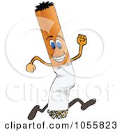 Royalty Free Vector Clip Art Illustration Of A Cigarette Character On The Run