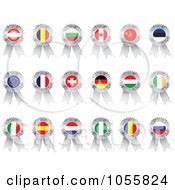 Digital Collage Of Silver Flag Ribbon Medals