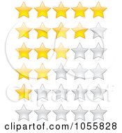 Poster, Art Print Of Digital Collage Of Gold And Silver Rating Stars