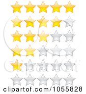 Digital Collage Of Gold And Silver Rating Stars