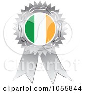Poster, Art Print Of Silver Ribbon Irish Flag Medal