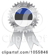 Poster, Art Print Of Silver Ribbon Estonia Flag Medal