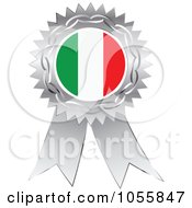 Poster, Art Print Of Silver Ribbon Italy Flag Medal
