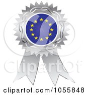 Poster, Art Print Of Silver Ribbon European Flag Medal